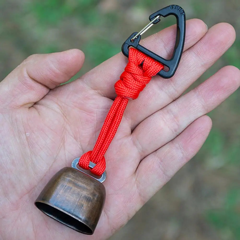 Outdoor Bear Bell for Hiking & Camping – Loud Cast Metal Cowbell with Braided Lanyard Keychain Peaceful Pleasures Health and Wellness