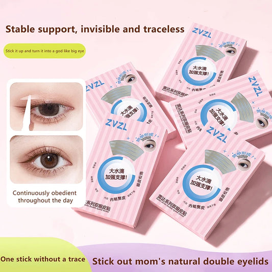 256 Patches Double Eyelid Tape Beige Self-Adhesive Eye Makeup Stickers Transparent Invisible Double Eyelid Tape Big Eyes Makeup Peaceful Pleasures Health and Wellness