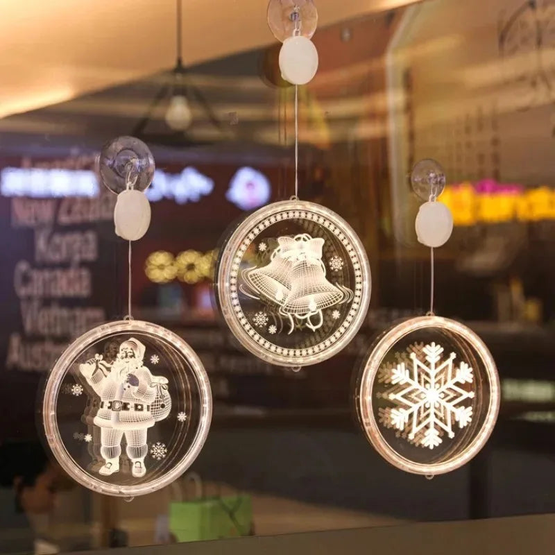 3D LED Christmas Window Lights | Warm White Hanging Decor