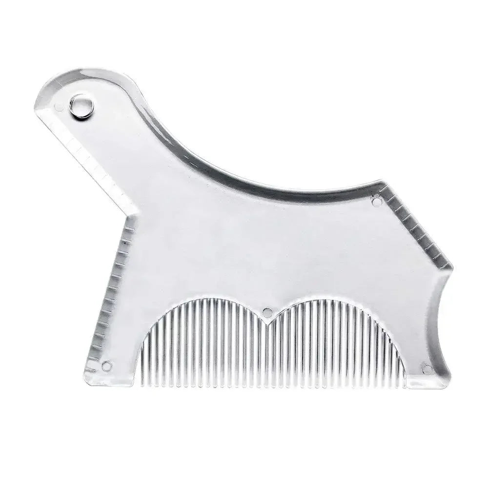 New Innovative Design Beard Shaping or Stencil with Full-Size Comb for Line Up Tool Trimming Shaper Template Guide for Shaving Peaceful Pleasures Health and Wellness Ivory