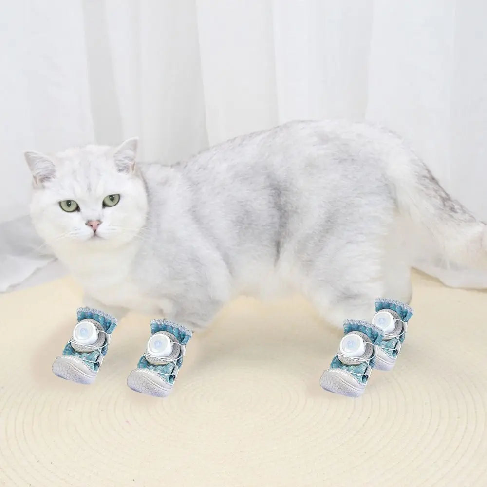 4-Pack Anti-Slip Reflective Dog Shoes | Soft Sole Paw Protectors