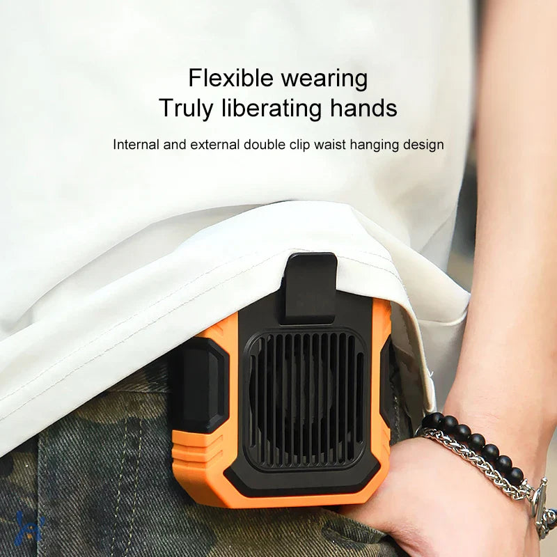 URGGU Wearable Waist Clip Fan – USB Rechargeable Portable Fan