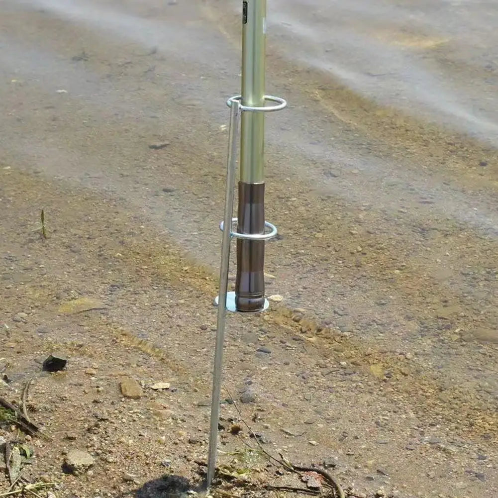 Fishing Rod Holder Outdoor with Ground Plug Design Peaceful Pleasures Health and Wellness