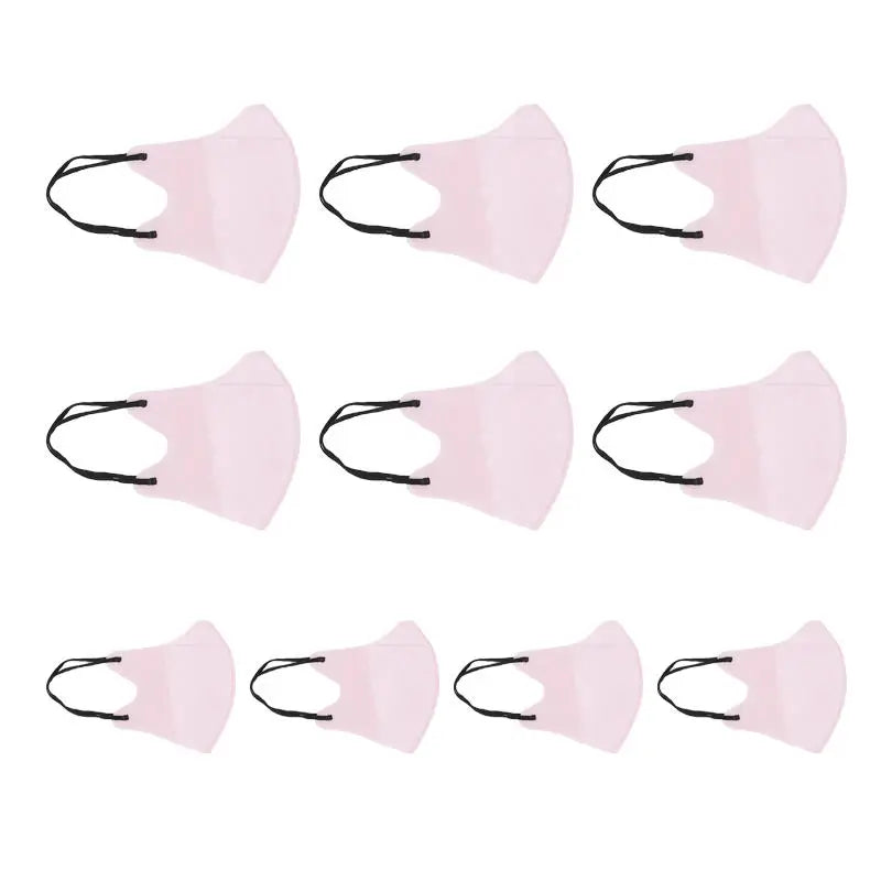 10/100Pcs Outdoor Disposable 3D Stereoscopic Face Masks Men and Women Unisex Solid Color Breathable Anti Dust Mask Peaceful Pleasures Health and Wellness Pink