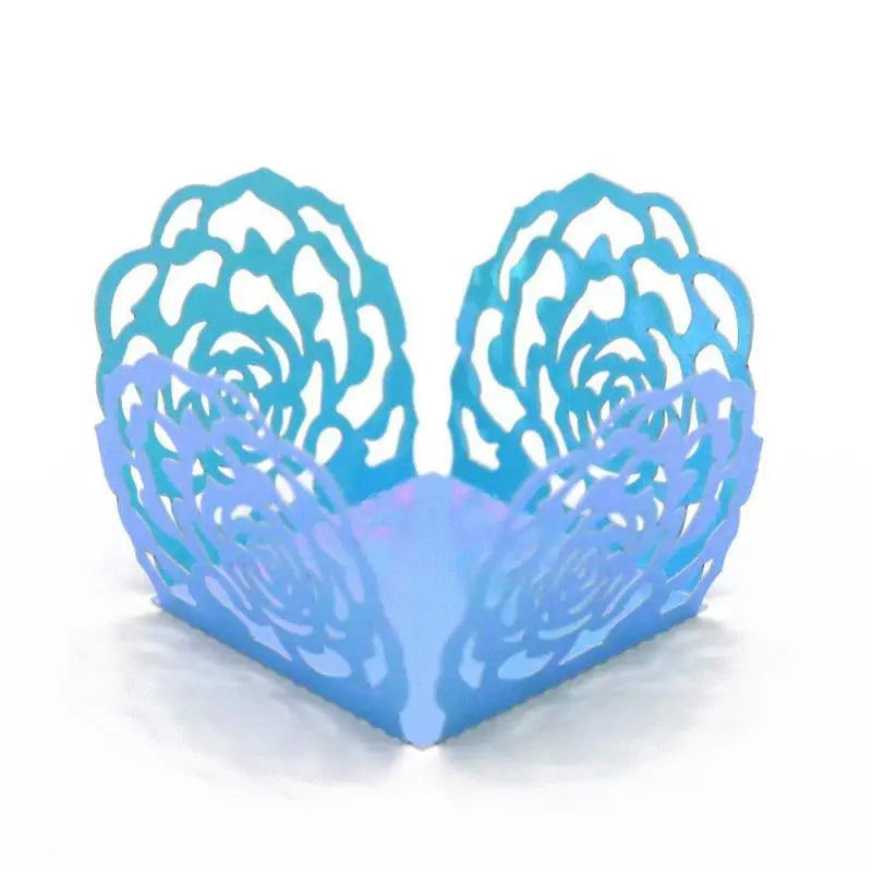 50-Pack Gold Rose Laser-Cut Dessert Liners & Cake Wrappers