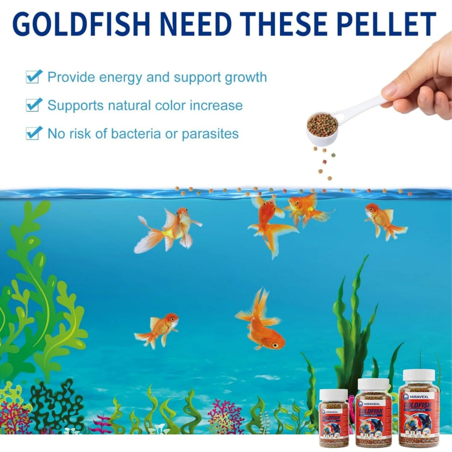 1MM Floating Goldfish Food Pellets Koi Pond Fish Growth Natural Color Enhancing Krill Spirulina Clear Water Formula Daily Diet Peaceful Pleasures Health and Wellness