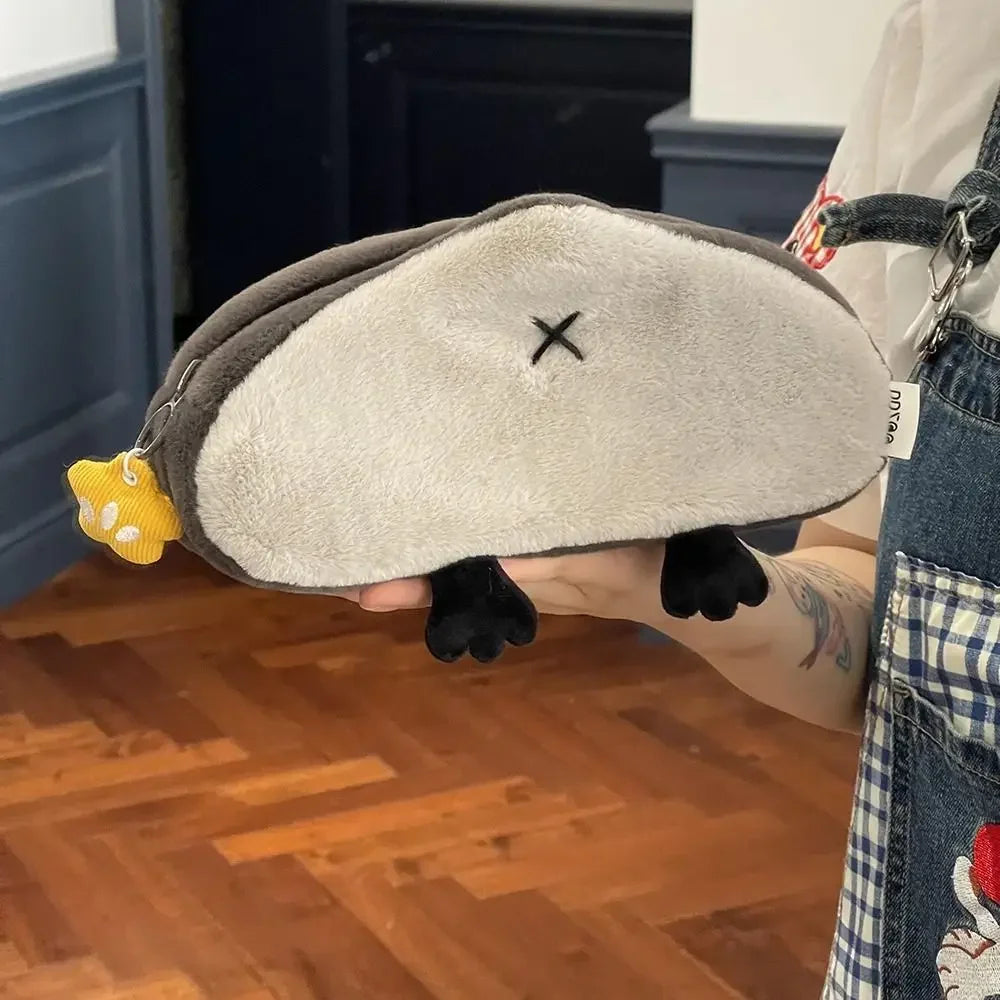 no Pendant Large Capacity Pencil Case Cute Otter Penguin Plush Pen Bag Cute Cartoon Stationery Storage Bag Peaceful Pleasures Health and Wellness