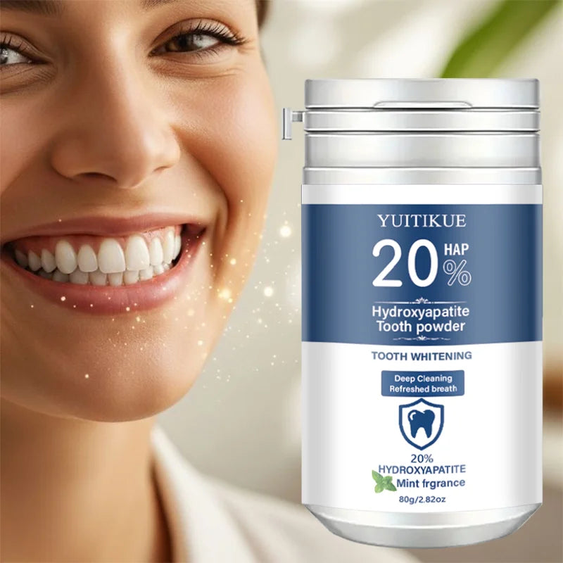 Yuitikue 20% Hydroxyapatite Tooth Powder, Mint Fragrance Teeth Whitening Powder for Deep Cleaning & Refreshing Breath, 80g Peaceful Pleasures Health and Wellness
