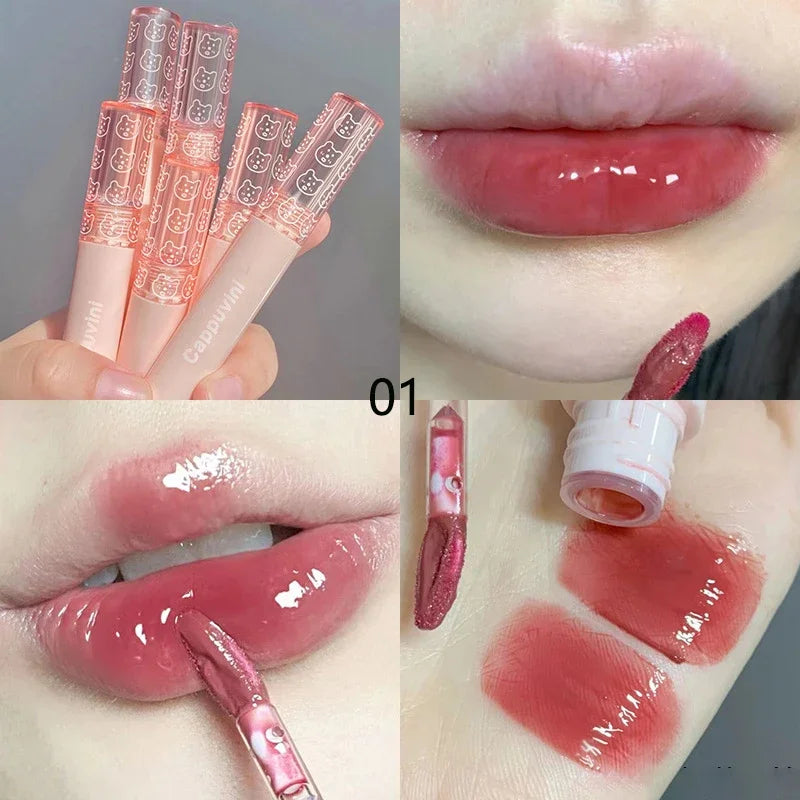 Mirror Water Lip Gloss – Cherry Pink Glass Lips Oil Tint