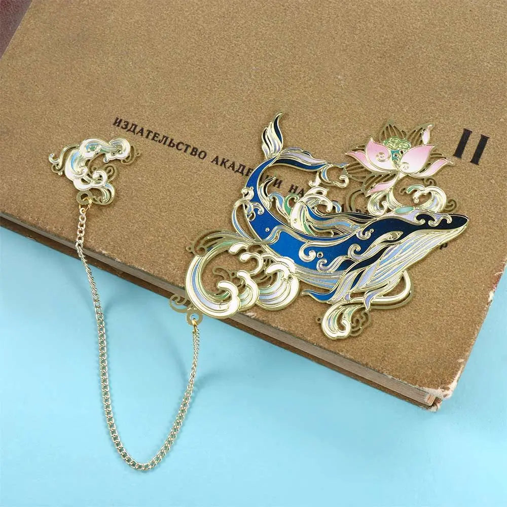 Office Page Clip Brass Animal Shape for Teachers Retro Book Clip Chinese Style Bookmark Hollow Book Mark Metal Bookmark Peaceful Pleasures Health and Wellness