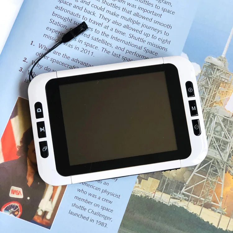 3.5-Inch Hand-Held Electronic Visual Aid Portable Magnifying Glass Reader Elderly Reader 32 Times Magnification Peaceful Pleasures Health and Wellness