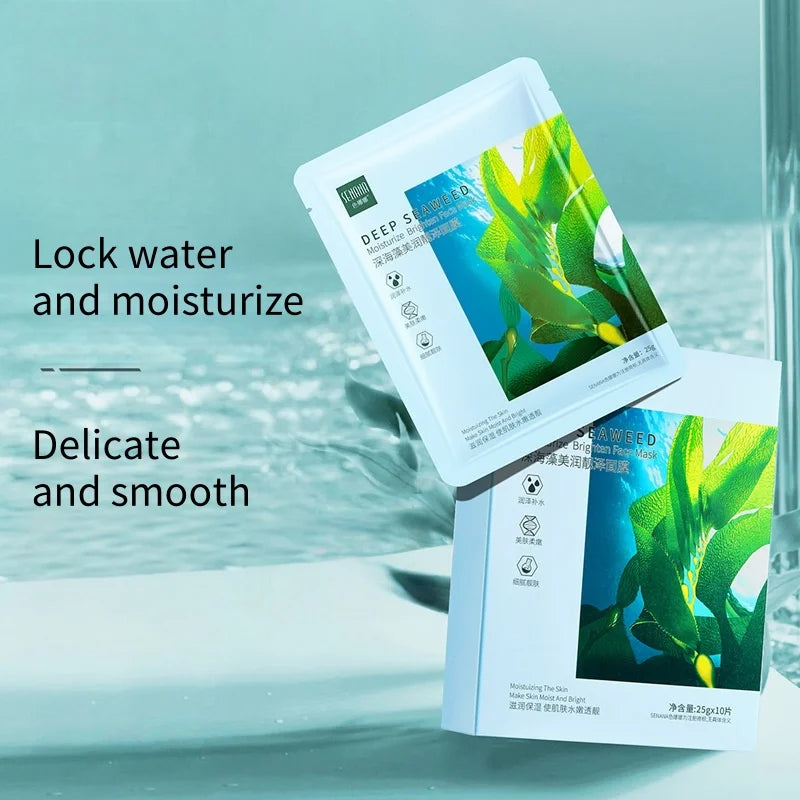 10-Pack Seaweed & Hyaluronate Hydrating Sheet Face Masks