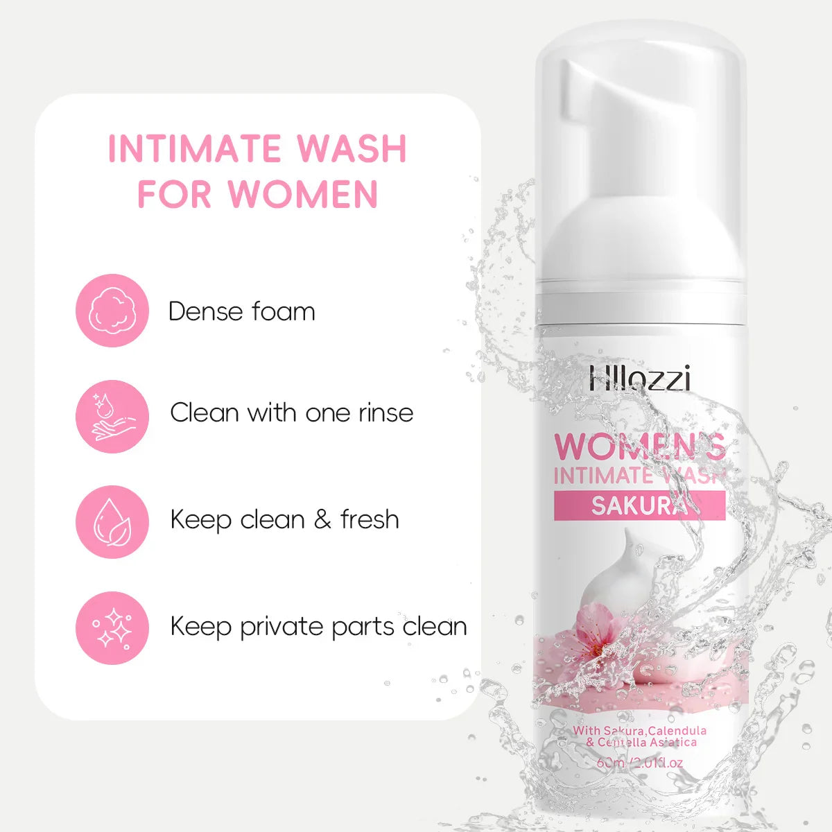 Women's Sakura Intimate Wash – pH-Gentle, Rich Foam Daily Cleanse