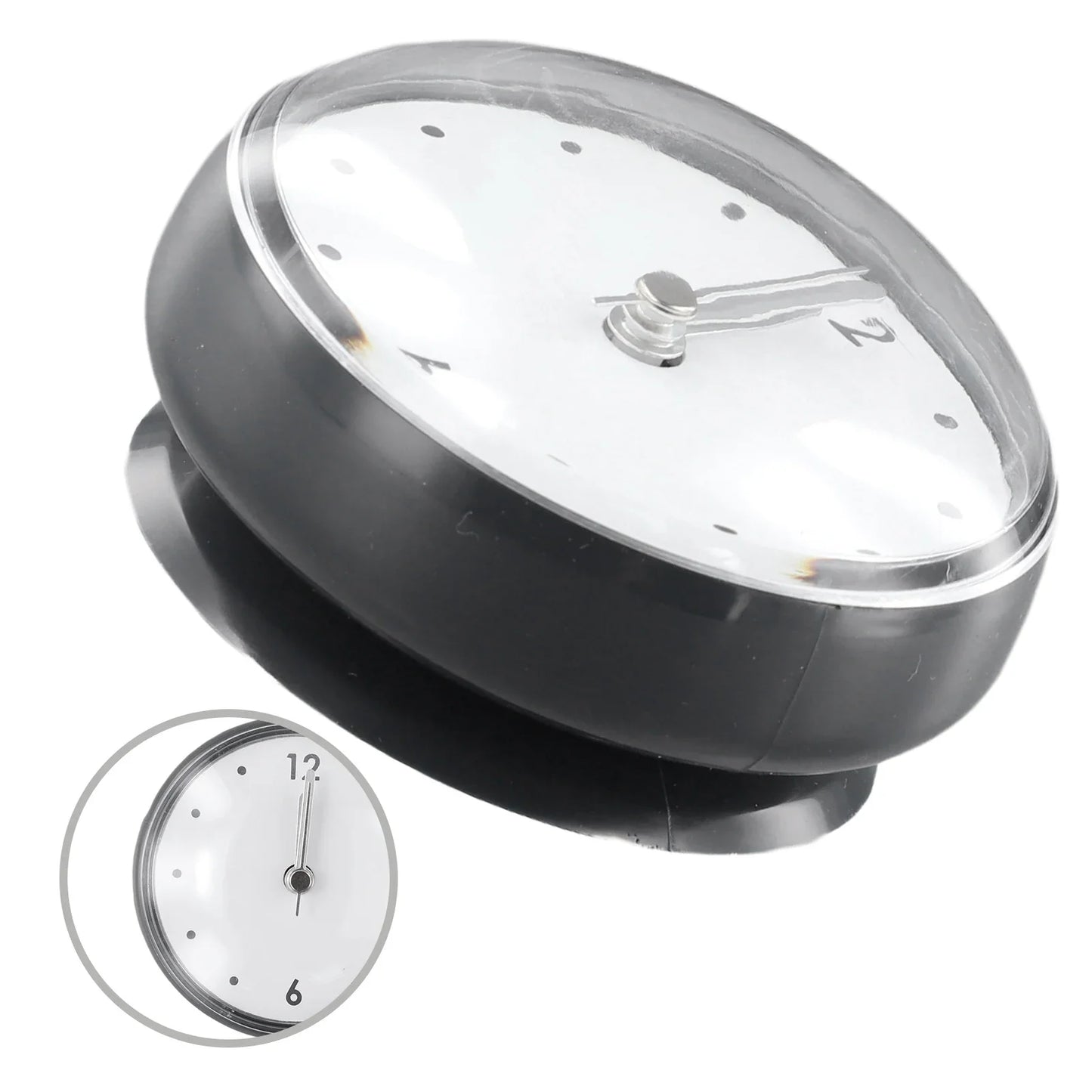 Waterproof Anti-Fog Sucker Wall Clock – Silent Quartz 75mm