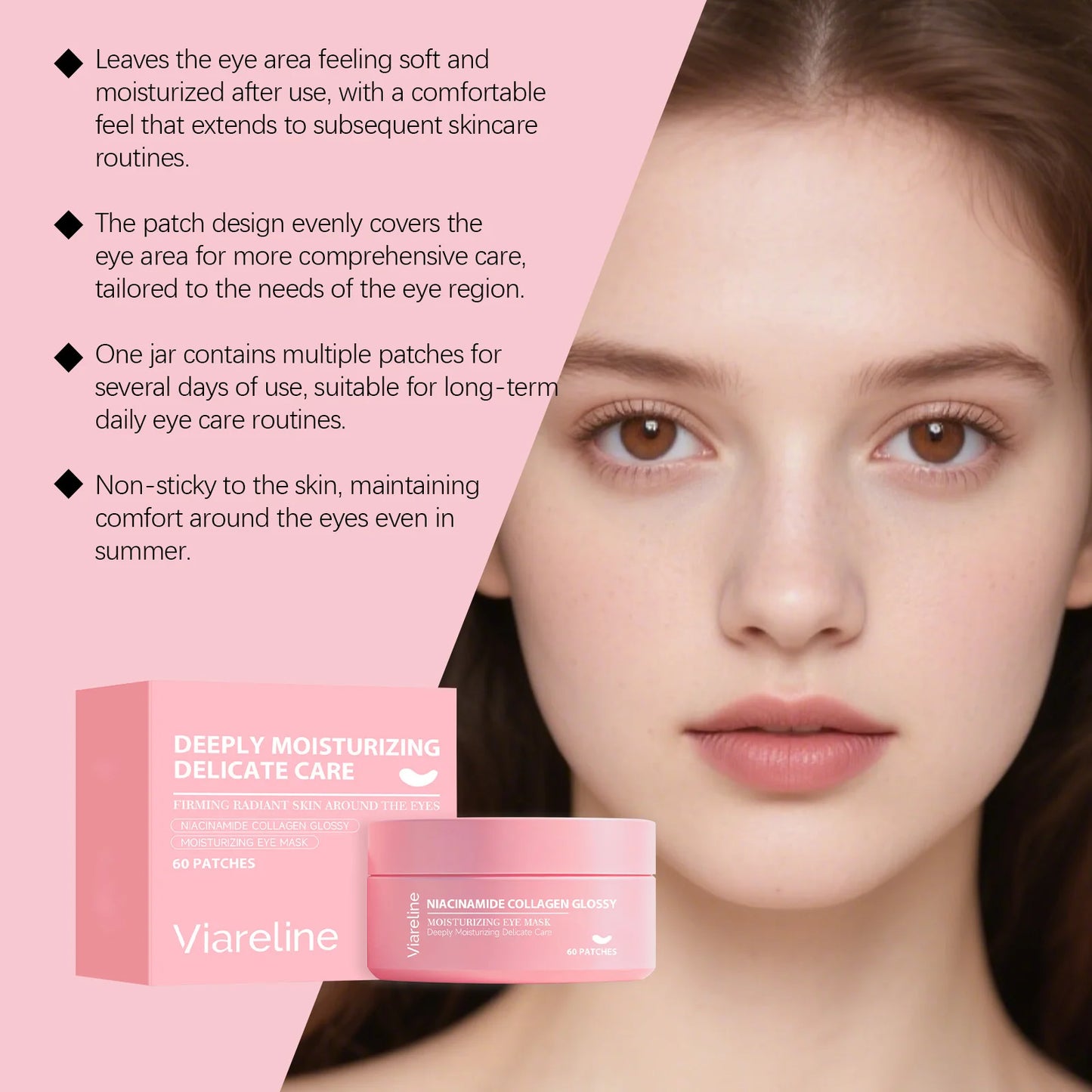 Viareline Collagen Niacinamide Eye Patches 60pc | Anti-Aging Mask