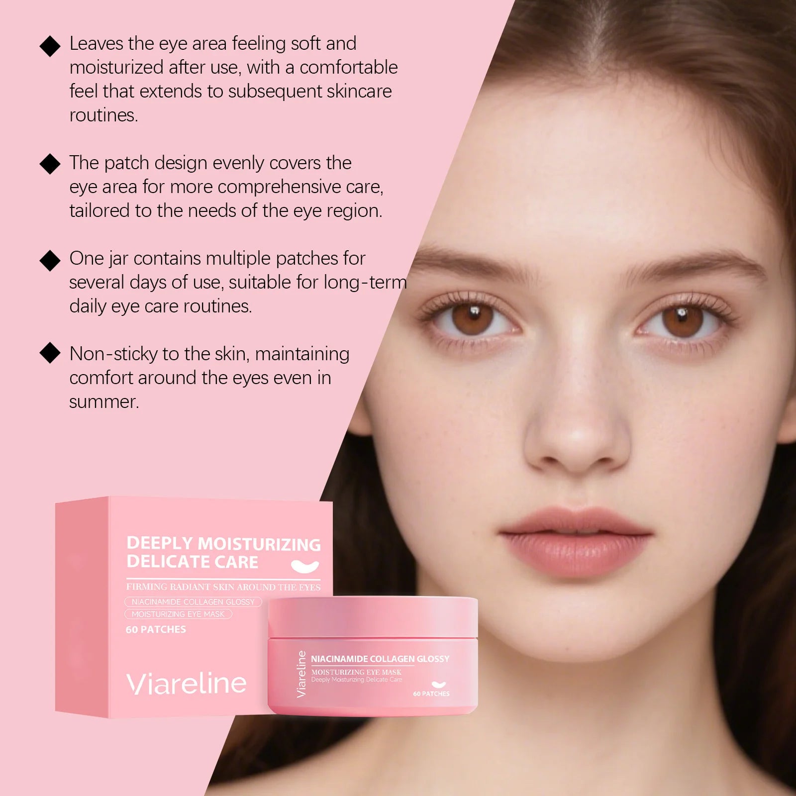 Collagen Niacinamide Eye Patch Firming Reduce Wrinkles Fade Fine Lines Anti Dark Circles Remove Eye Bags Glow Hydrating Eye Mask Peaceful Pleasures Health and Wellness