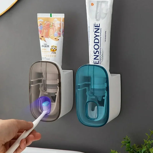 1 PCS Automatic Toothpaste Dispenser Bathroom Accessories Wall Mount Lazy Toothpaste Squeezer Toothbrush Holder Peaceful Pleasures Health and Wellness