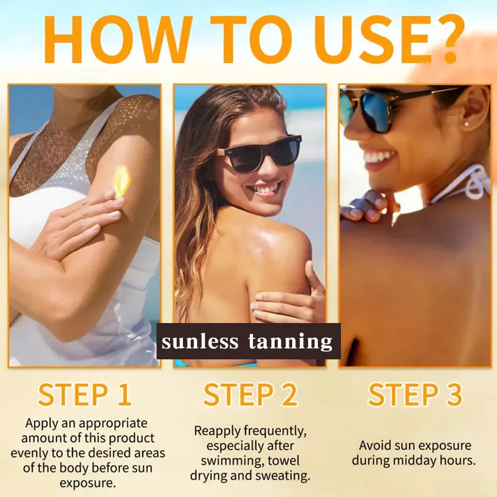 Body Tanning Cream Self Tanner Booster Brown Sun Bronzer Repair Nourishing Skin Coloring Sunless Lotion Peaceful Pleasures Health and Wellness