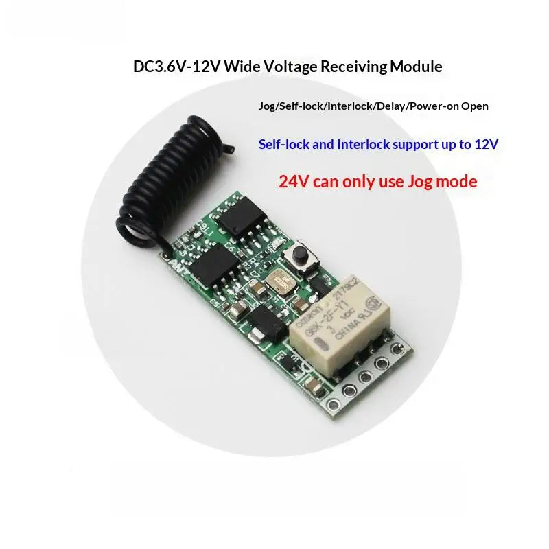 1Set 433mhz DC 3V 6V 12V 24V Mini Relay Wireless RF Remote Control Switch LED Lamp Controller Micro Receiver Transmitter Peaceful Pleasures Health and Wellness A3 0