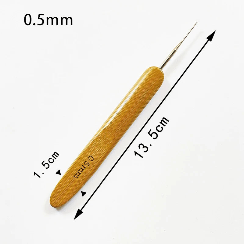 3Pcs 0.5/0.75MM Wooden Hair Crochet Needle Dreadlocks Braids Hair Crochet Hook Single/Double/Three Head Hair Crocheting Needles Peaceful Pleasures Health and Wellness single 05mm
