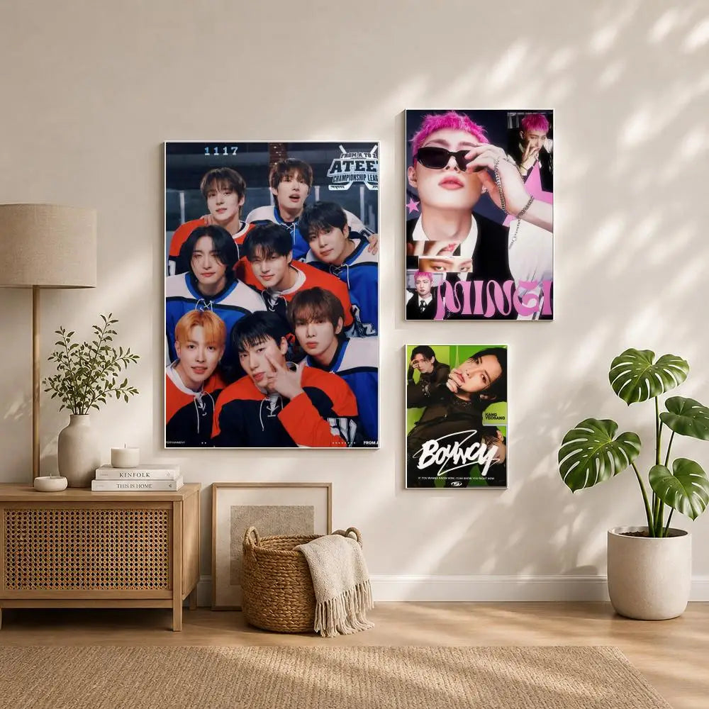 ATEEZ Kpop HD Self-Adhesive Waterproof Wall Art Poster Kpop Wall Poster Peaceful Pleasures Health and Wellness
