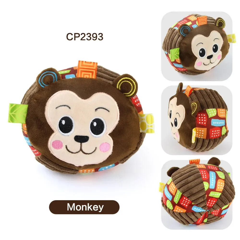 Plush Dog Voice Toys Balls Soft Fur Rattan Moving Ringtones Fun