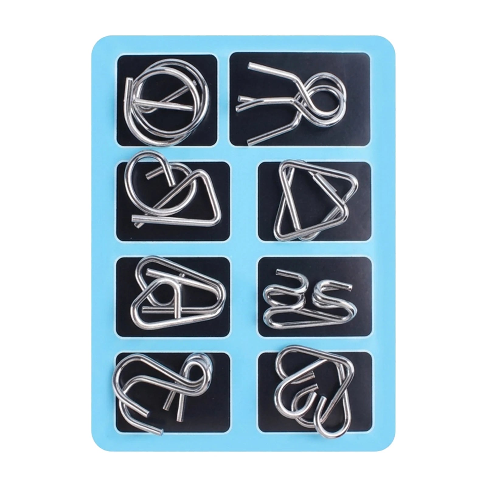 24Pcs Puzzle Unlocking Rings Set Iron Logic Toys for Kids Students Educational Traditional Design Peaceful Pleasures Health and Wellness 8pcs thick lock b