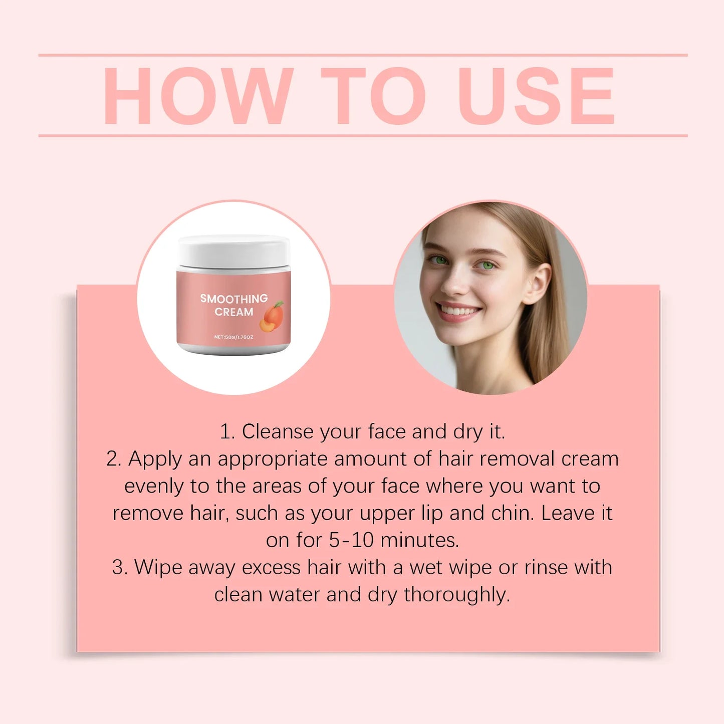 Gentle Facial Hair Removal Cream – Sensitive Skin, 50g