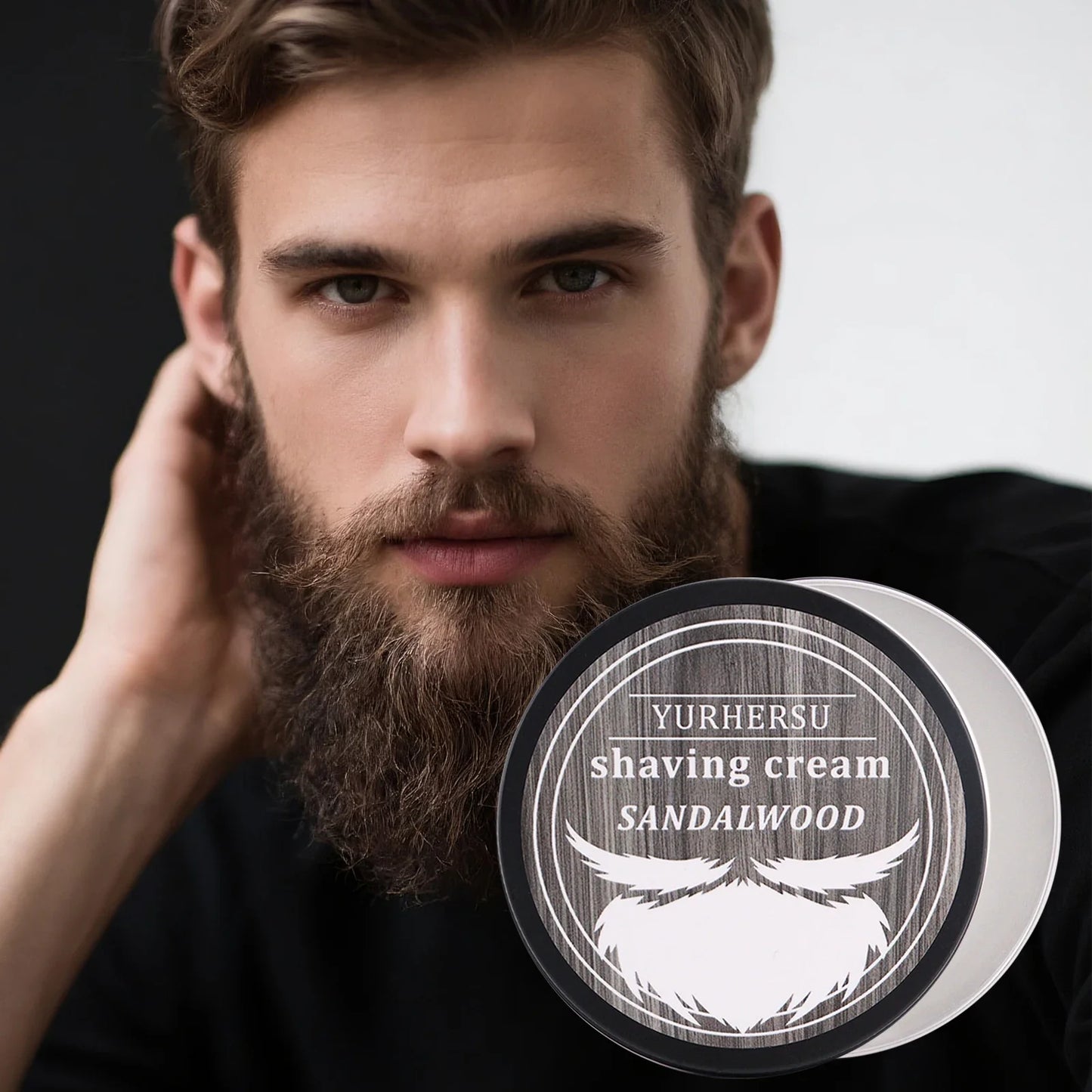 YURHERSU Sandalwood Shaving Soap 80g – Natural Glycerin for Men