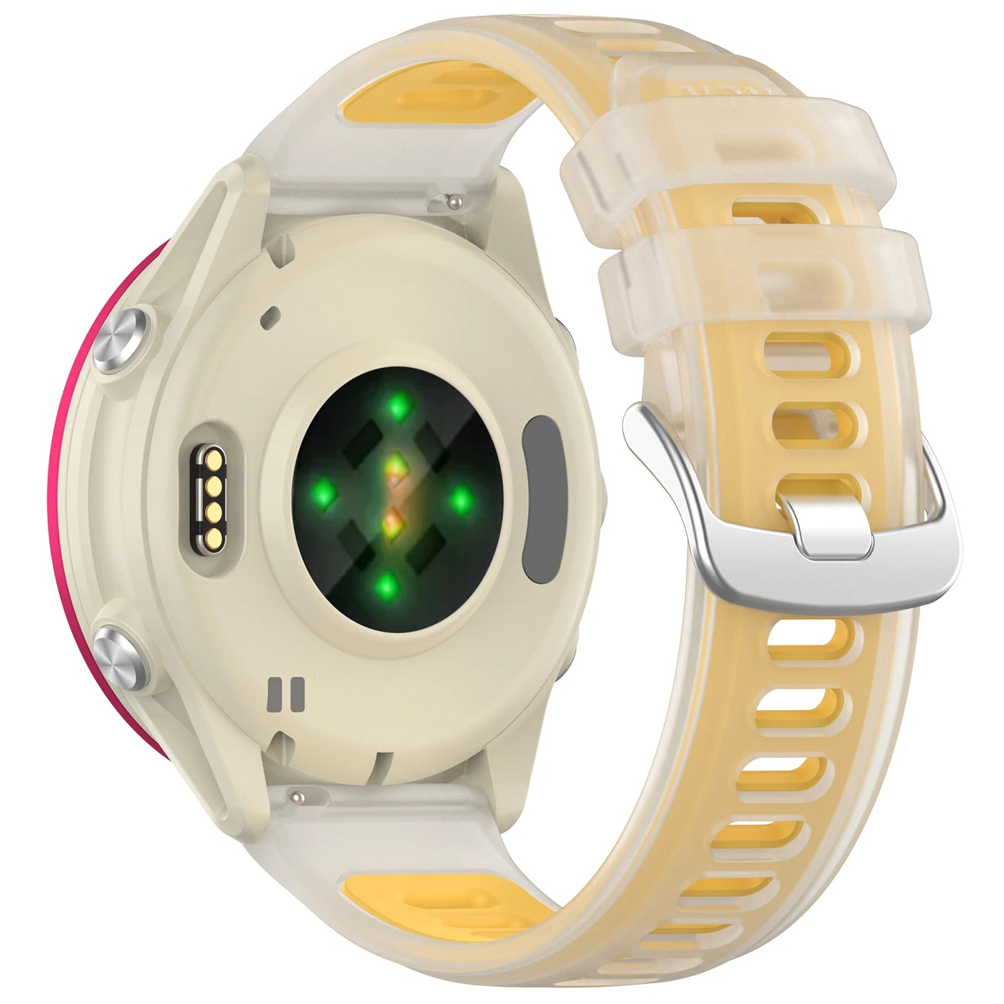 Two-Tone Silicone Strap for Garmin – 20mm & 22mm Quick Release Peaceful Pleasures Health and Wellness YELLOW 20mm