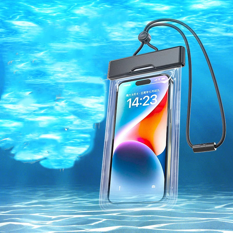 Swimming Phone Waterproof Bag Touch Screen Swimming Hot Spring Rafting Diving Suit Lanyard Neck Strap Sealed Transparent Bag Peaceful Pleasures Health and Wellness