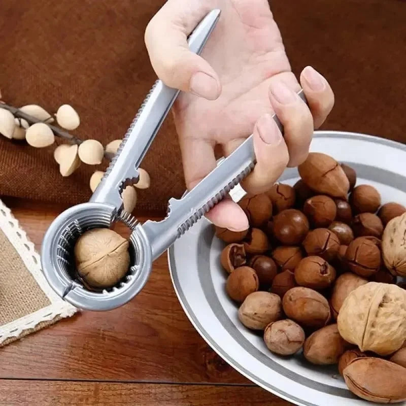 2026 Silvery Metal Multi Functional Walnut Clip Household Nut Shelling Tools Suitable for Walnuts Chestnuts and Hazelnut Tools Peaceful Pleasures Health and Wellness