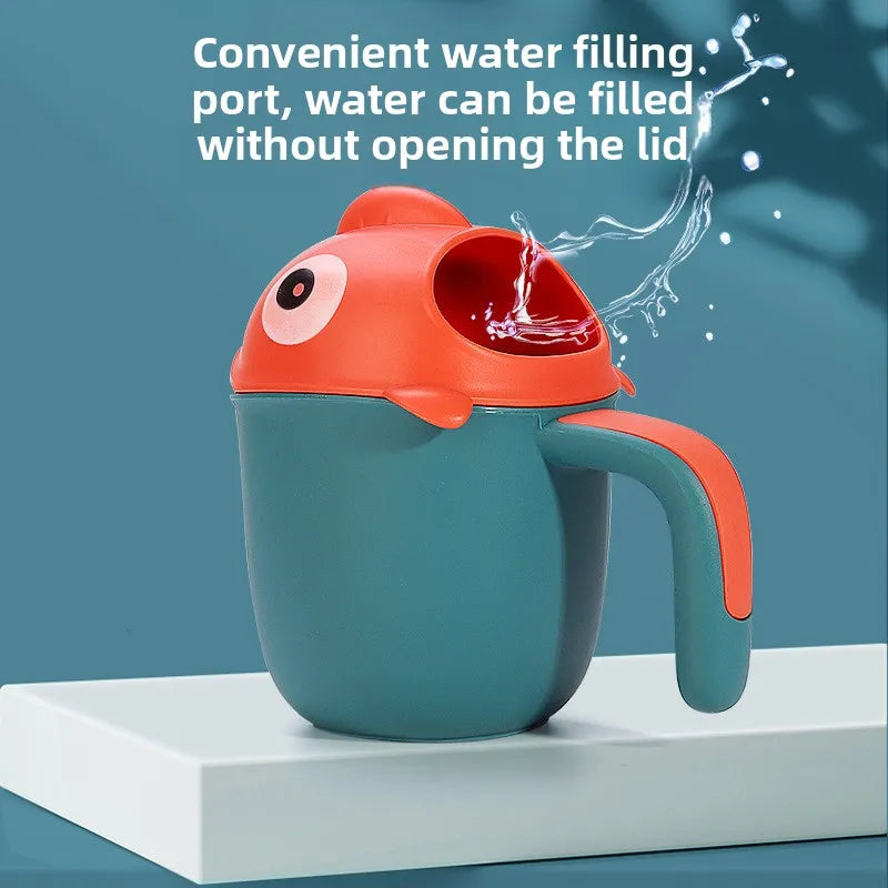 Cute Shark Baby Shower Water Scoop Kids Shower Head Rinse Cup Cartoon Bathing Toy for 0-6 Years Old Infant Toddler Accessories Peaceful Pleasures Health and Wellness