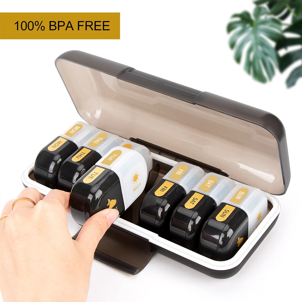 Extra Weekly Pill Organizer 2 Times a Day, Daily AM and PM Travel Pill Box Container Storage Box for Outdoor Travel Essentials Peaceful Pleasures Health and Wellness