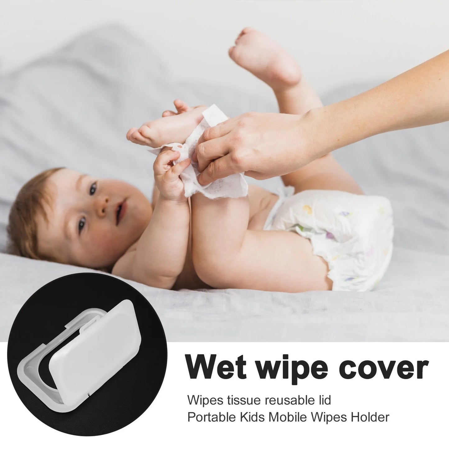 10-Pack Reusable Baby Wet Wipes Lid Cover | Tissue Box Cap