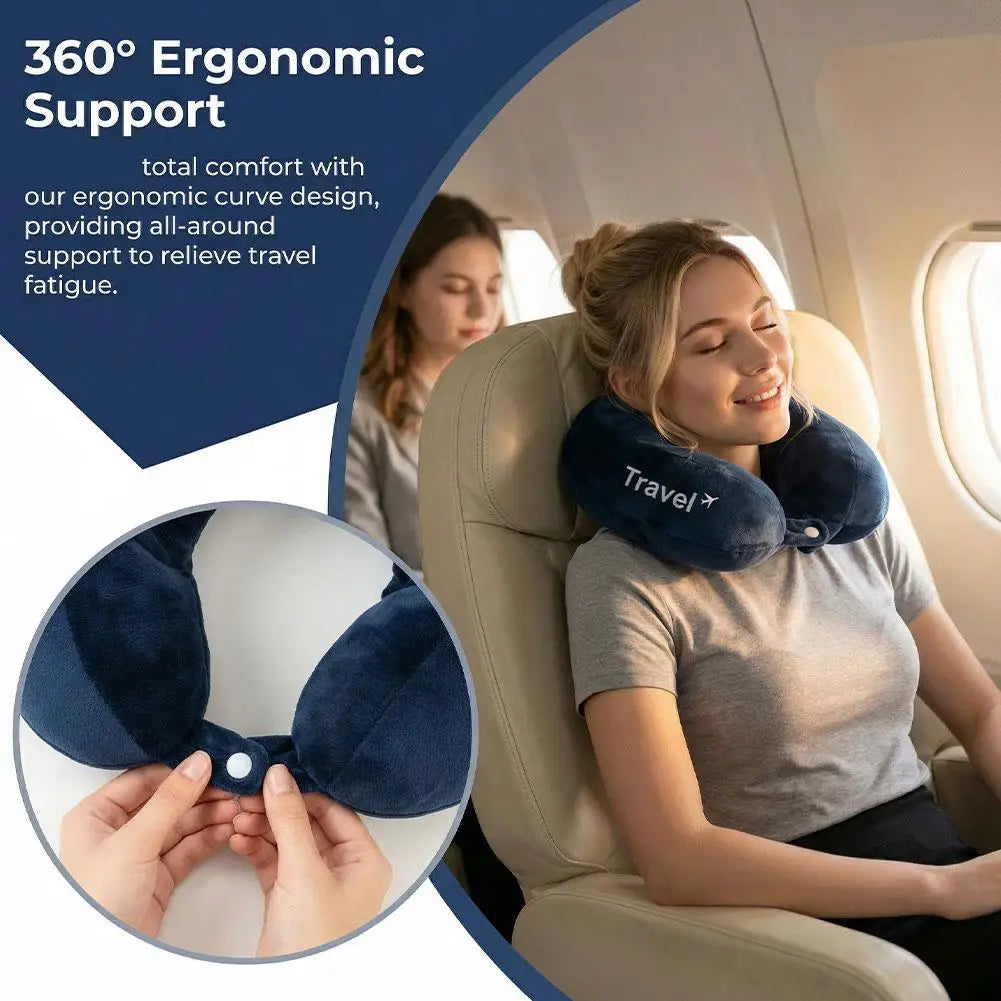 U-Shaped Memory Foam Travel Neck Pillow | Ergonomic Support