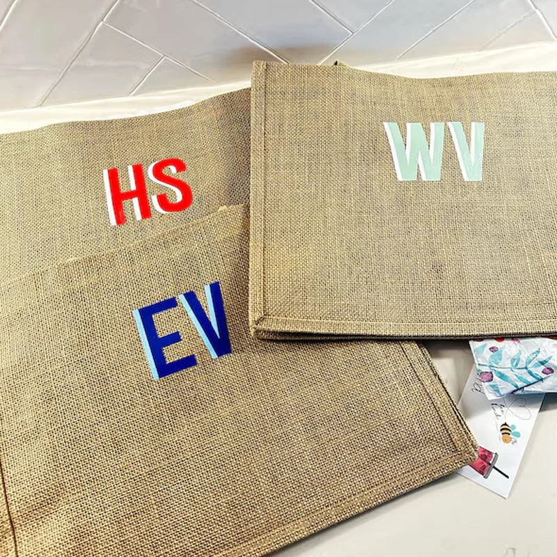 Personalized Name Jute Tote Bag Custom Beach Vacation Accessories Wedding Bachelorette Party Decoration Supplies Birthday Gifts Peaceful Pleasures Health and Wellness