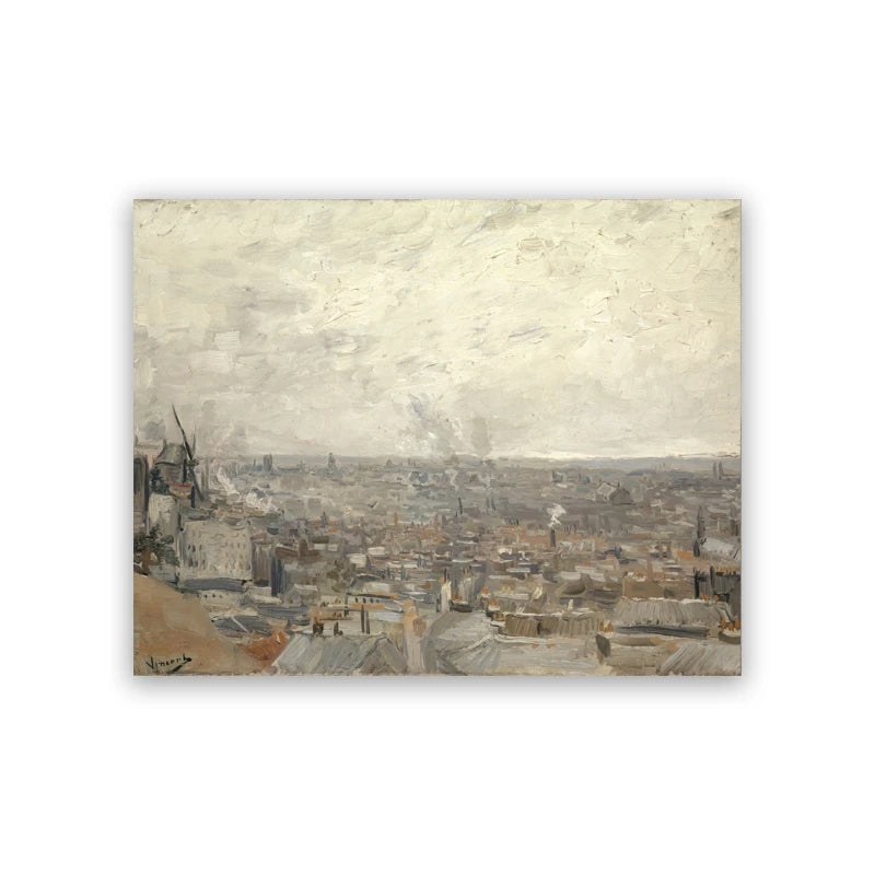 Vintage Rustic Landscape Canvas Wall Art | Moody Cloud Print