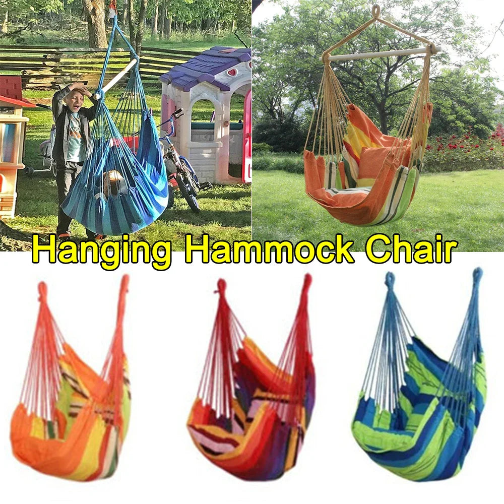 Hanging Hammock Swing Chair – 120KG Cotton Blend Indoor Outdoor