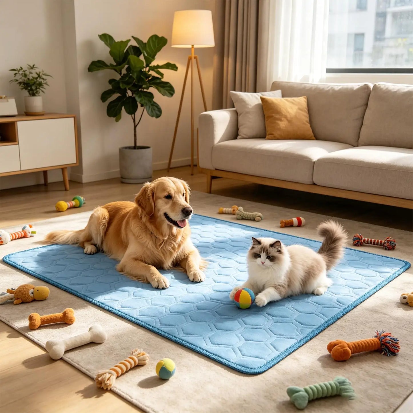 Pet Cooling Mat for Dogs & Cats – Ice Silk, S–XXL Sizes
