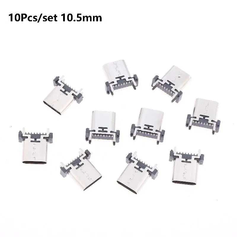 10pcs/set Type C Female Socket 16Pin 180 Degree USB Connector Easy Soldering For Smartphone Motherboards Replacement Parts Peaceful Pleasures Health and Wellness A3