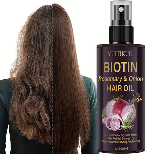 YUITIKUE Biotin Rosemary Onion Hair Oil - Repair Dry Split Broken Hair Damaged by Dye Perm Heat Protect Peaceful Pleasures Health and Wellness Default Title