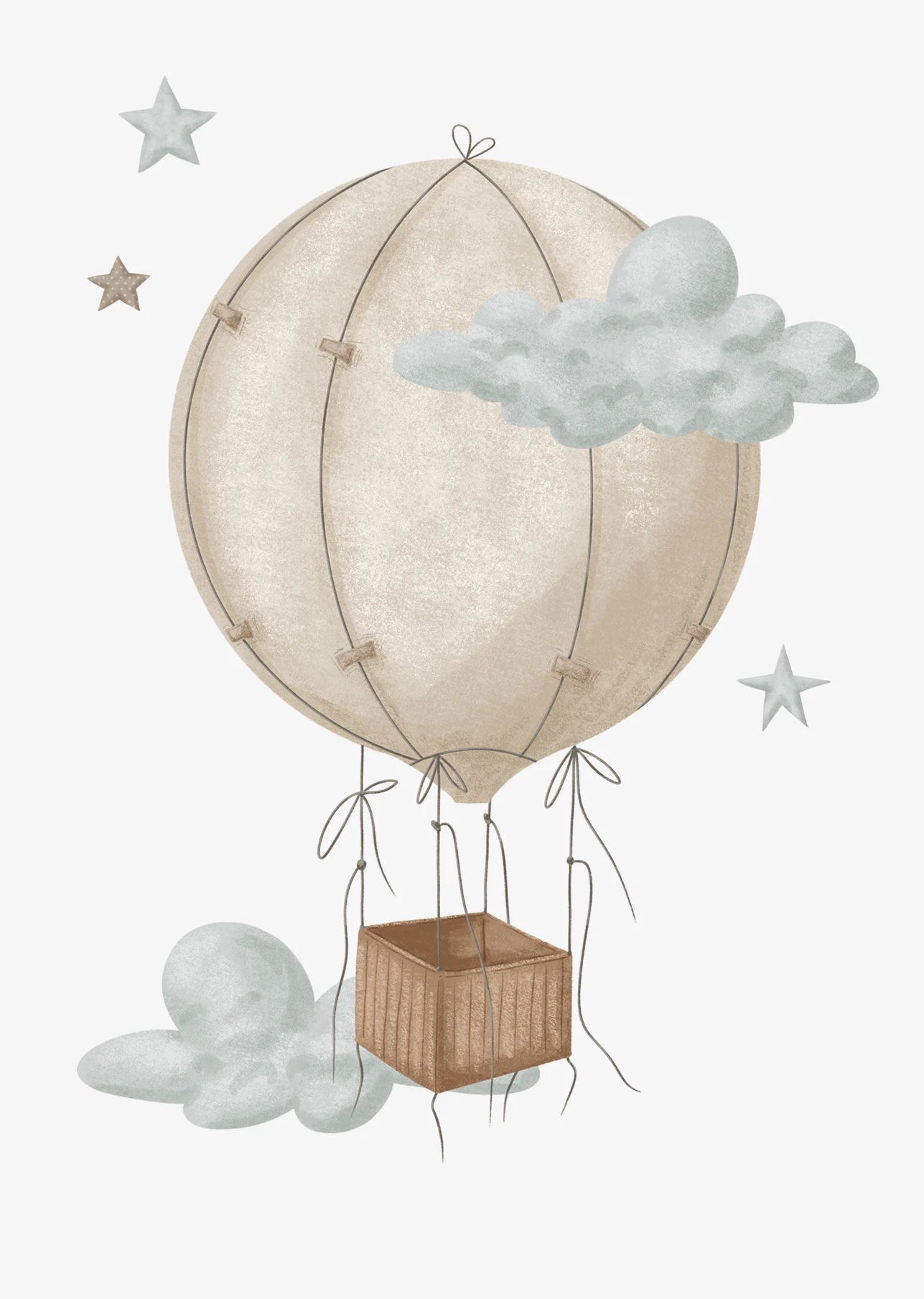 Kids Nursery Watercolor Canvas Wall Art | Monkey Lion Balloon Print