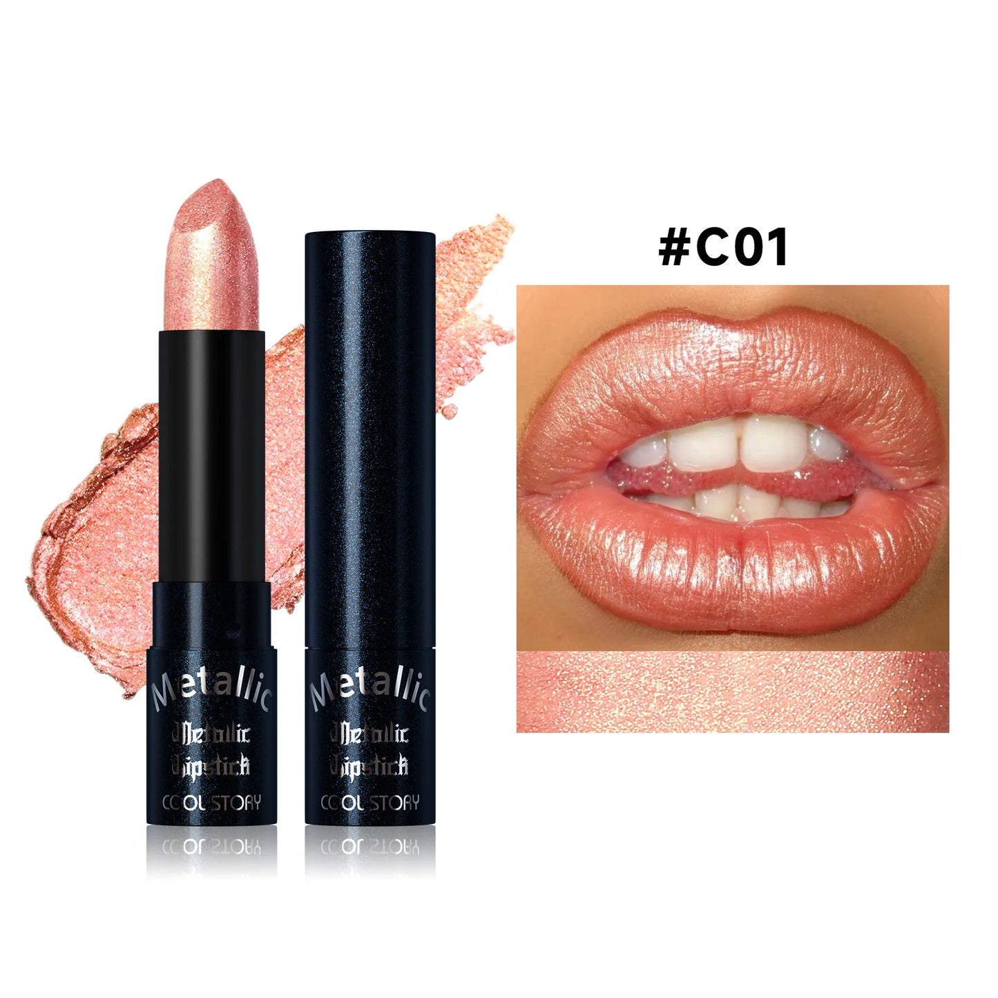 Metallic Glitter Velvet Lipstick – Waterproof Long-Lasting Shimmer