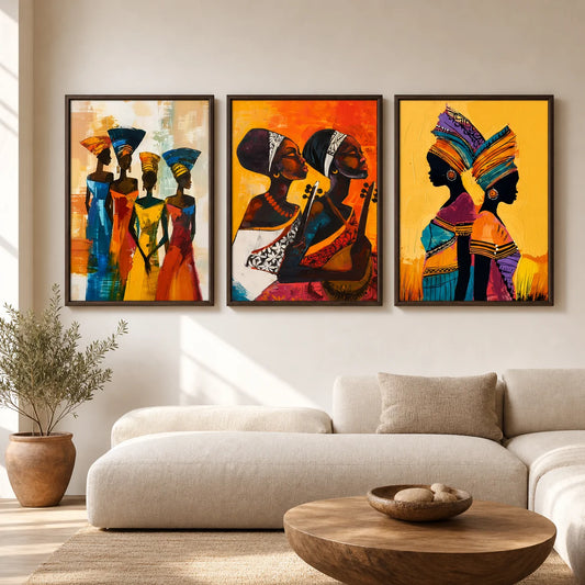 African Tribal Female Portrait Canvas Wall Art | Abstract Decor Canvas Wall Art Peaceful Pleasures Health and Wellness