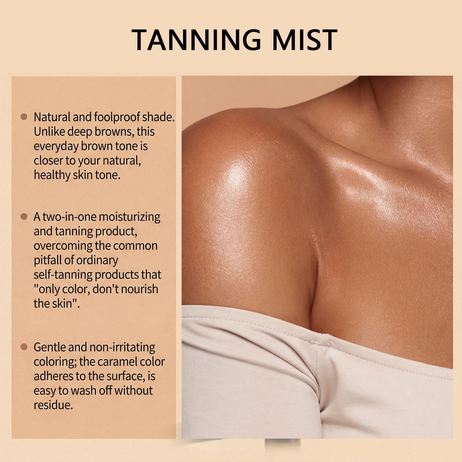 Body Self Tanning Essence Spray Quick Natural Tanning Moisturizing Sunless Promote Body Face Bronze Wheat Skin Self Tanner Spray Peaceful Pleasures Health and Wellness