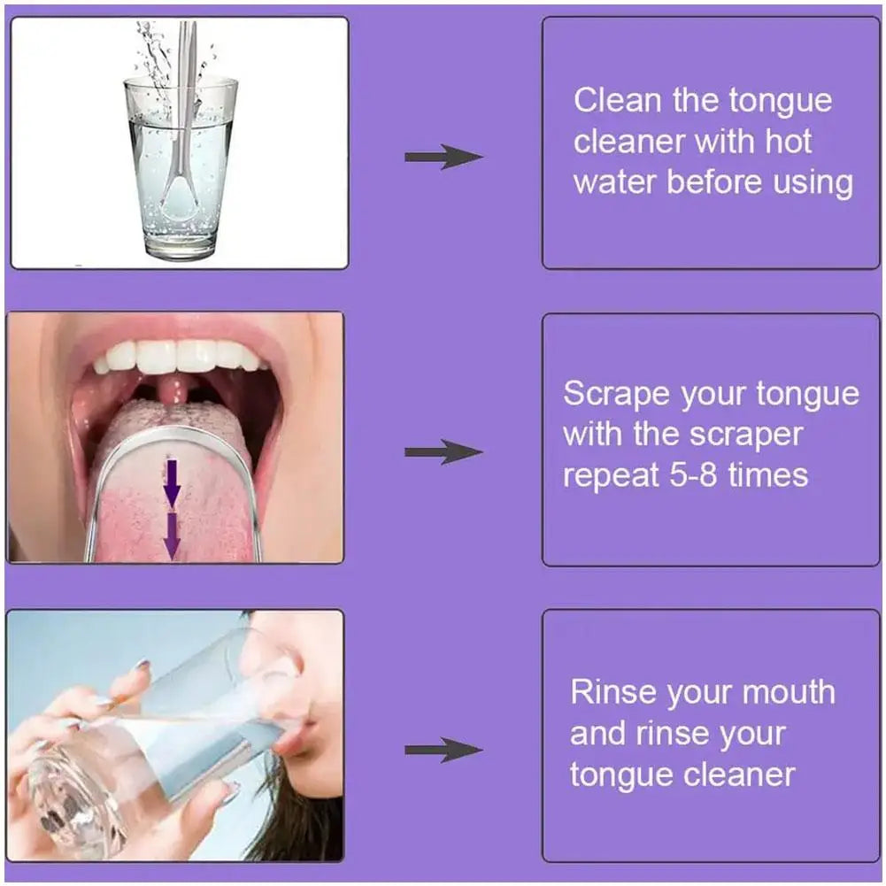 Clean Tongue Scraper Tongue Remover Halitosis Tongue Coating Oral Care Tongue Scraping Brush Stainless Steel Oral Cleaner Tools Peaceful Pleasures Health and Wellness