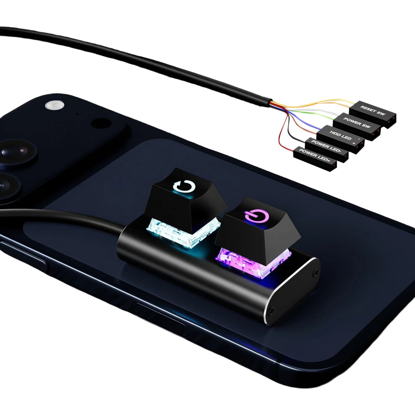 2m Extended Desktop Power Button with LED Light Mechanical Power Switch for Easy External Remote Start PC Motherboard Peaceful Pleasures Health and Wellness