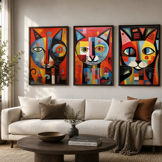 Picasso Style Abstract Canvas Wall Art Print | Vintage Home Decor Canvas Wall Art Print Peaceful Pleasures Health and Wellness