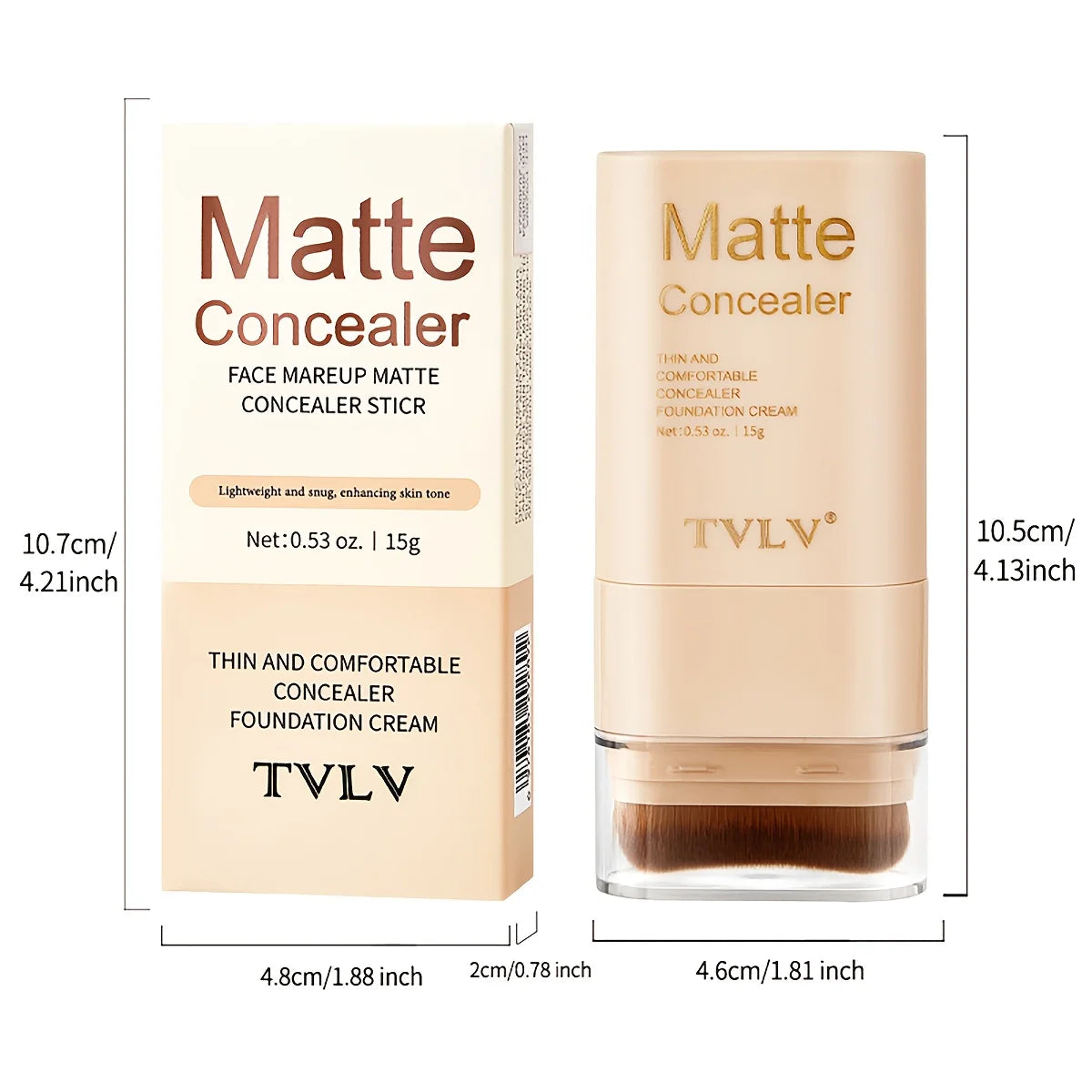 2-in-1 Concealer Eraser Dual-Head Foundation Stick with Brush Head Nine Colors European and American Waterproof Non-Caking Solid Foundation Cream 15G/Stick - 1 Stick Peaceful Pleasures Health and Wellness